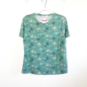 Fresh Produce Palm Tree Aloha Tee T-shirt Top - size Large, NWT! Orig $49 Green
